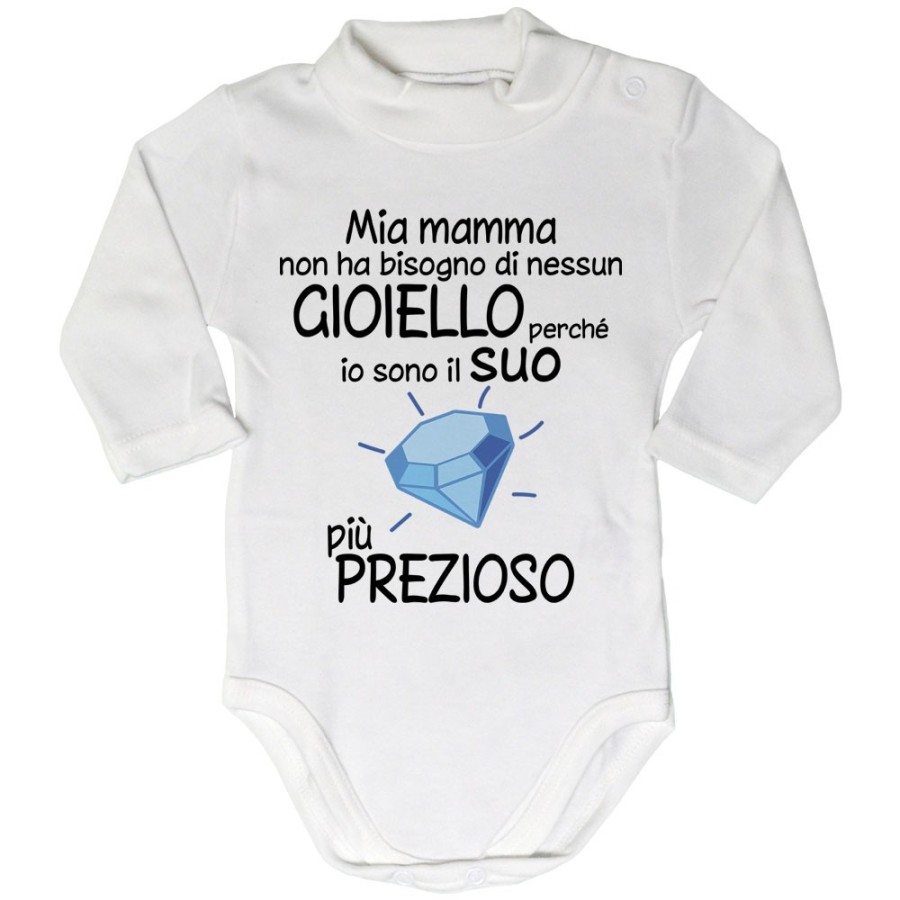 Body lupetto mia mamma non ha bisogno di nessun gioiello perchè sono il suo diamante più prezioso Per la mamma