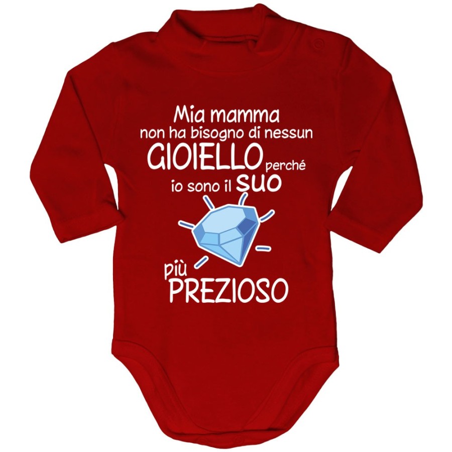 Body lupetto mia mamma non ha bisogno di nessun gioiello perchè sono il suo diamante più prezioso Per la mamma