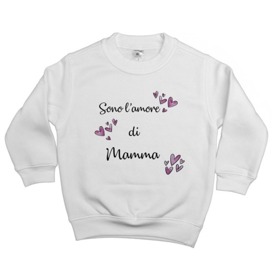 Felpa bambino sono l'amore di mamma cuori watercolor Per la mamma