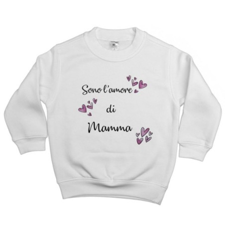 Felpa bambino sono l'amore di mamma cuori watercolor