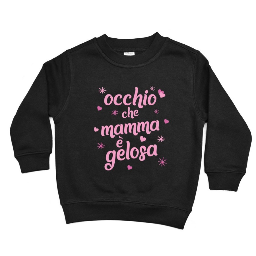 Felpa bambino occhio che mamma è gelosa con cuori e stelle Per la mamma