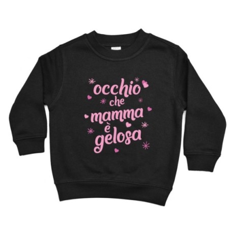Felpa bambino occhio che mamma è gelosa con cuori e stelle