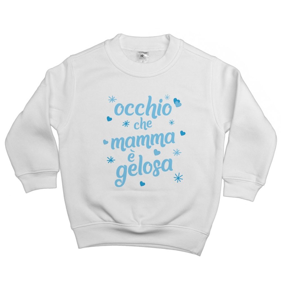 Felpa bambino occhio che mamma è gelosa con cuori e stelle Per la mamma