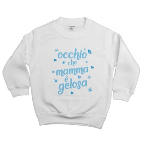 Felpa bambino occhio che mamma è gelosa con cuori e stelle Per la mamma