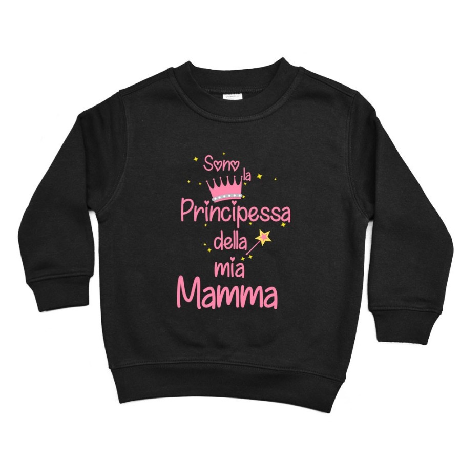 Felpa bambino sono il principe della mia mamma la principessa della mia mamma Per la mamma