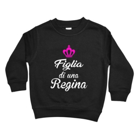 Felpa bambino figlio di una regina figlia di una regina con corona azzurra fucsia Per la mamma