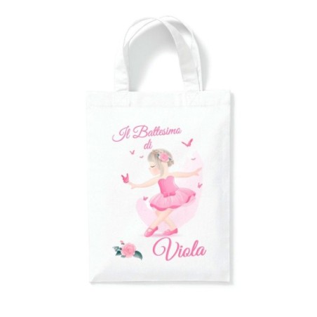 Shopper personalizzata con nome il battesimo di a tema...