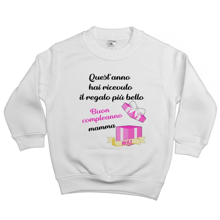 Felpa bambino personalizzata mamma quest'anno hai ricevuto regalo di compleanno più bello Per la mamma