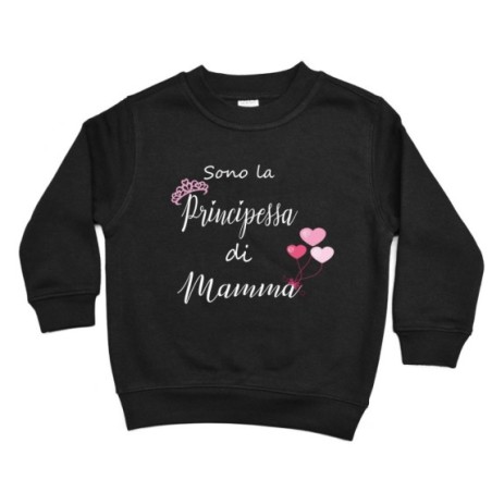 Felpa bambina sono la principessa di mamma