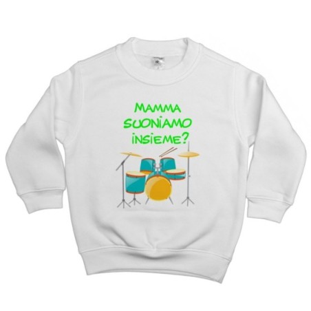 Felpa bambino mamma suoniamo insieme