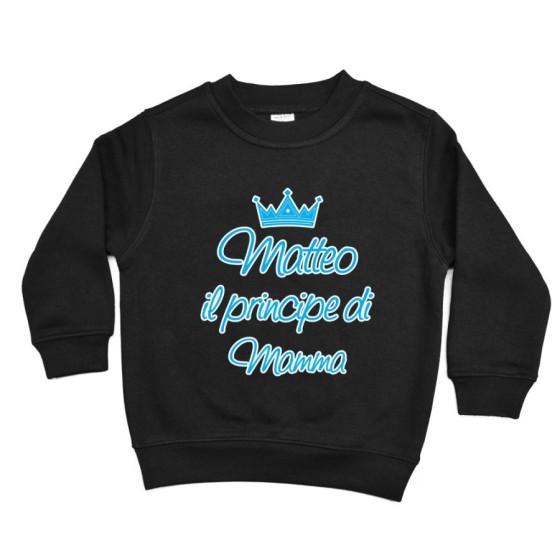 Felpa bambino personalizzata con nome il principe di mamma la principessa di mamma e corona Per la mamma