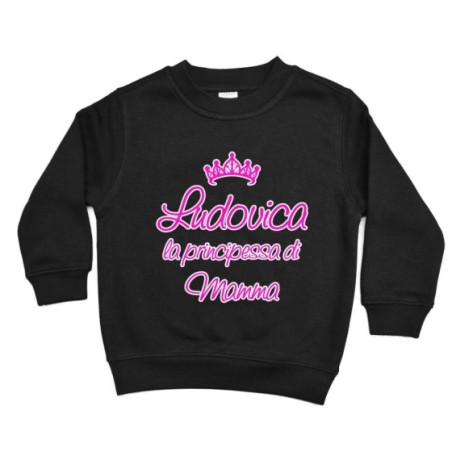 Felpa bambino personalizzata con nome il principe di mamma la principessa di mamma e corona Per la mamma