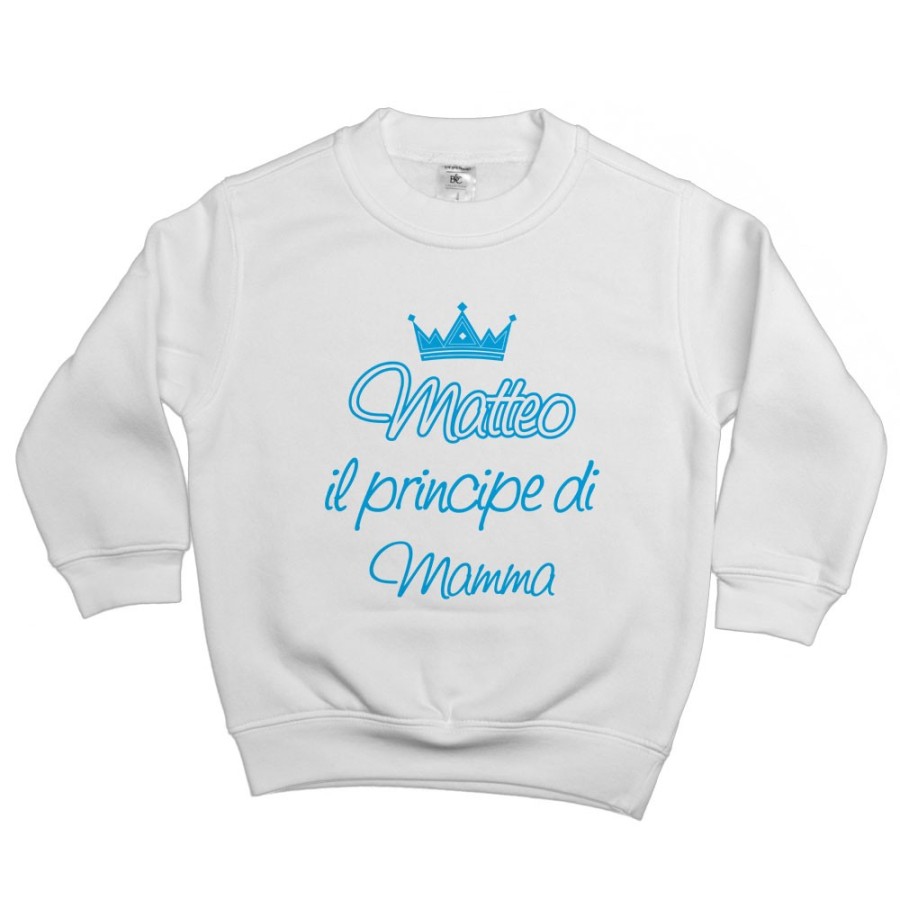 Felpa bambino personalizzata con nome il principe di mamma la principessa di mamma e corona Per la mamma