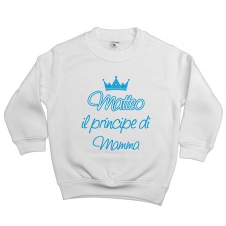 Felpa bambino personalizzata con nome il principe di mamma la principessa di mamma e corona Per la mamma