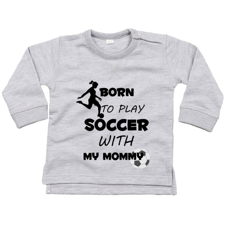 Felpa neonato born to play soccer with my mommy Per la mamma
