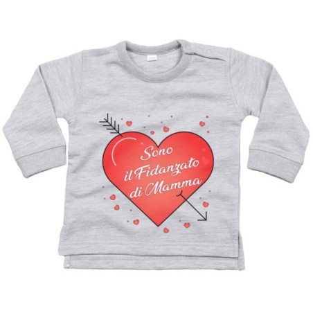 Felpa neonato sono il fidanzato di mamma con cuori