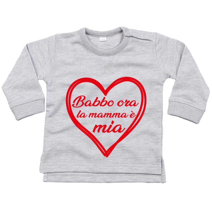 Felpa neonato mamma ora babbo è mio Per la mamma
