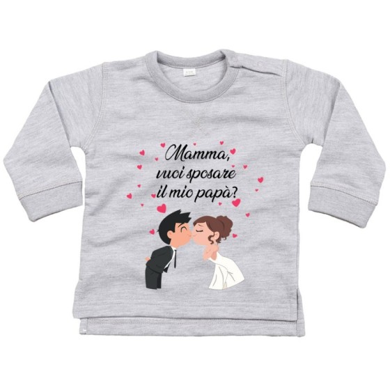 Felpa neonato mamma vuoi sposare il mio papà abiti da sposi Per la mamma