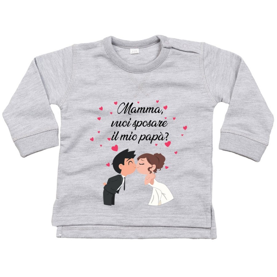 Felpa neonato mamma vuoi sposare il mio papà abiti da sposi Per la mamma