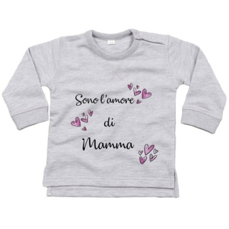 Felpa neonato sono l'amore di mamma cuori watercolor