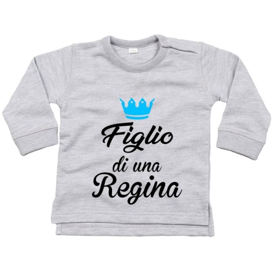Felpa neonato figlio di una regina figlia di una regina con corona azzurra fucsia Per la mamma