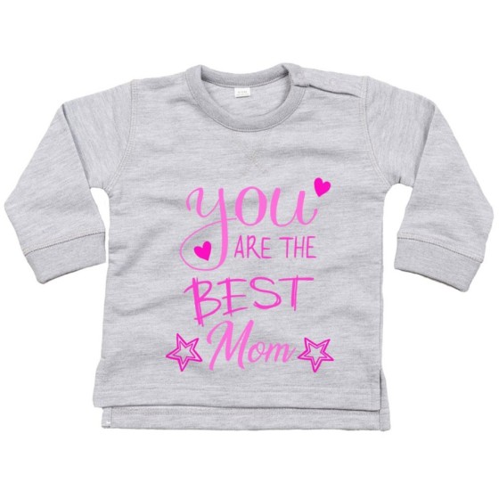 Felpa neonato you are the best mom star Per la mamma