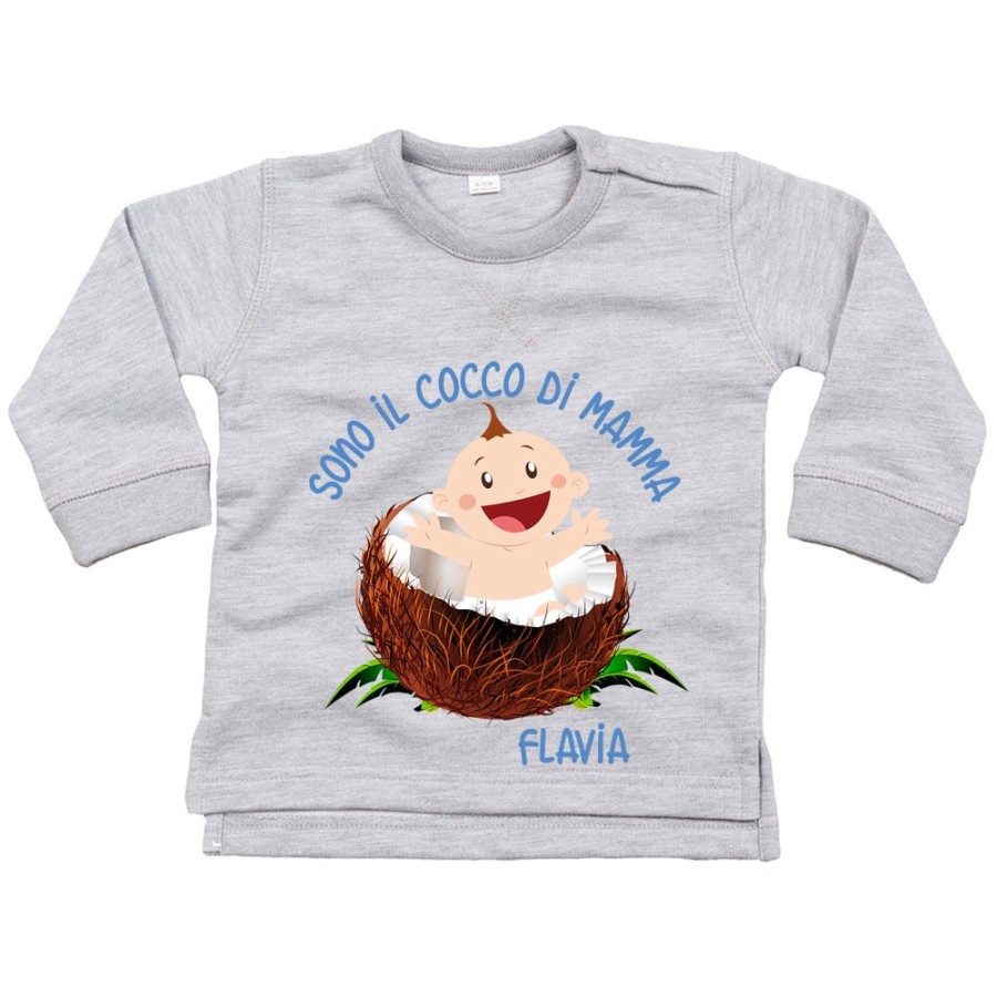 Felpa neonato personalizzata con nome sono il cocco di mamma Per la mamma