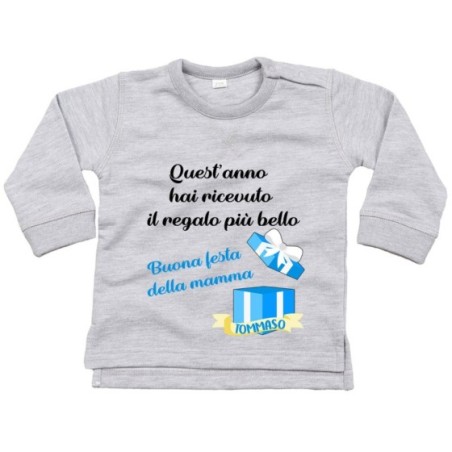 Felpa neonato personalizzata con nome mamma quest'anno...