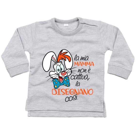 Felpa neonato la mia mamma non è cattiva la disegnano così Per la mamma