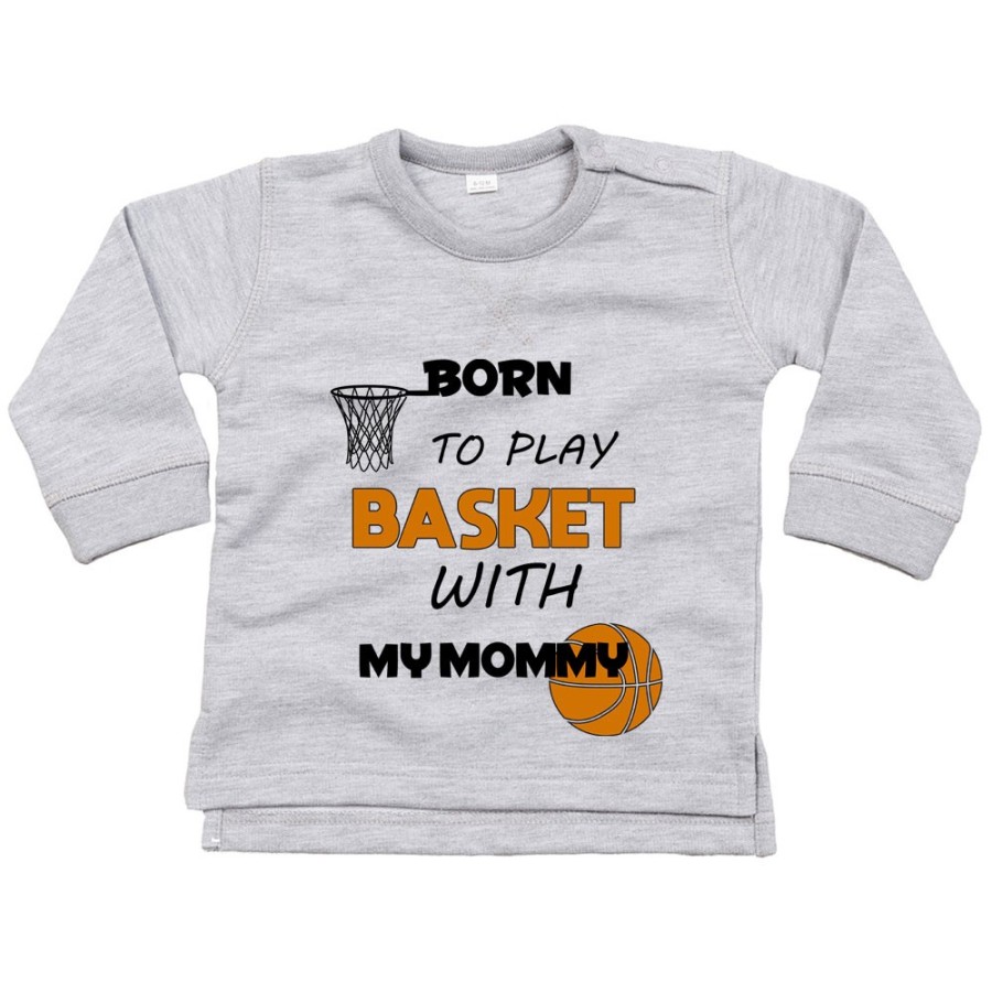 Felpa neonato born to play basket with my mommy Per la mamma