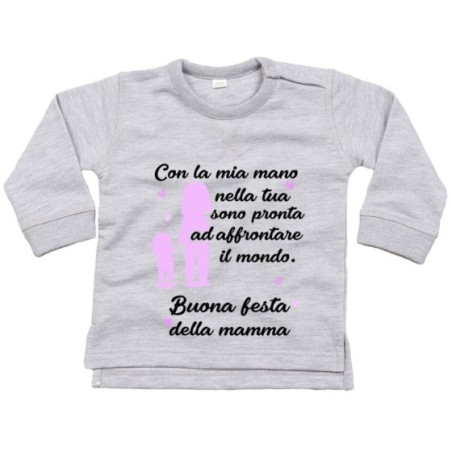 Felpa neonato con la mia mano nella tua sono pronta ad...