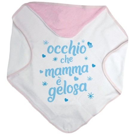Accappatoio neonato occhio che mamma è gelosa con cuori e stelle Per la mamma