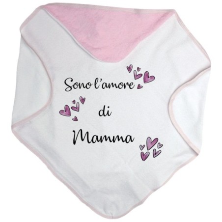 Accappatoio neonata sono l'amore di mamma cuori watercolor