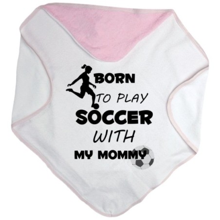 Accappatoio neonato born to play soccer with my mommy