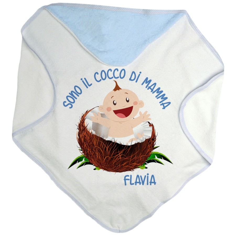 Accappatoio neonato personalizzato con nome sono il cocco di mamma Per la mamma