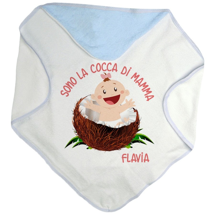 Accappatoio neonato personalizzato con nome sono il cocco di mamma Per la mamma