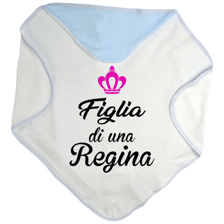 Accappatoio neonato figlio di una regina figlia di una regina con corona azzurra fucsia Per la mamma