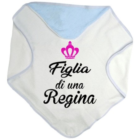 Accappatoio neonato figlio di una regina figlia di una regina con corona azzurra fucsia Per la mamma