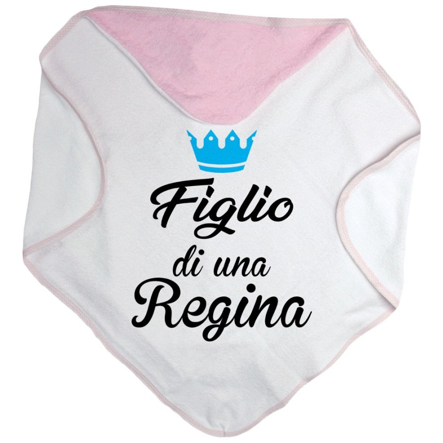 Accappatoio neonato figlio di una regina figlia di una regina con corona azzurra fucsia Per la mamma