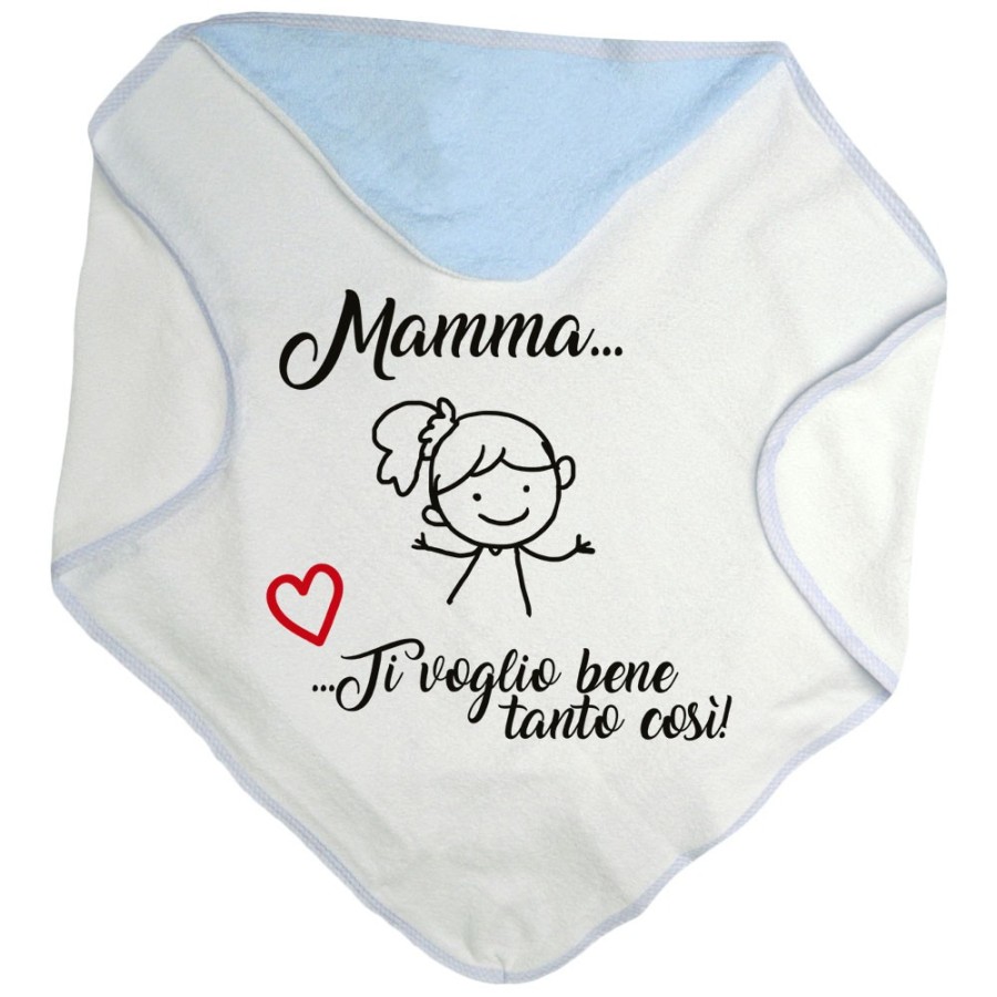 Accappatoio neonato mamma ti voglio bene tanto così Per la mamma
