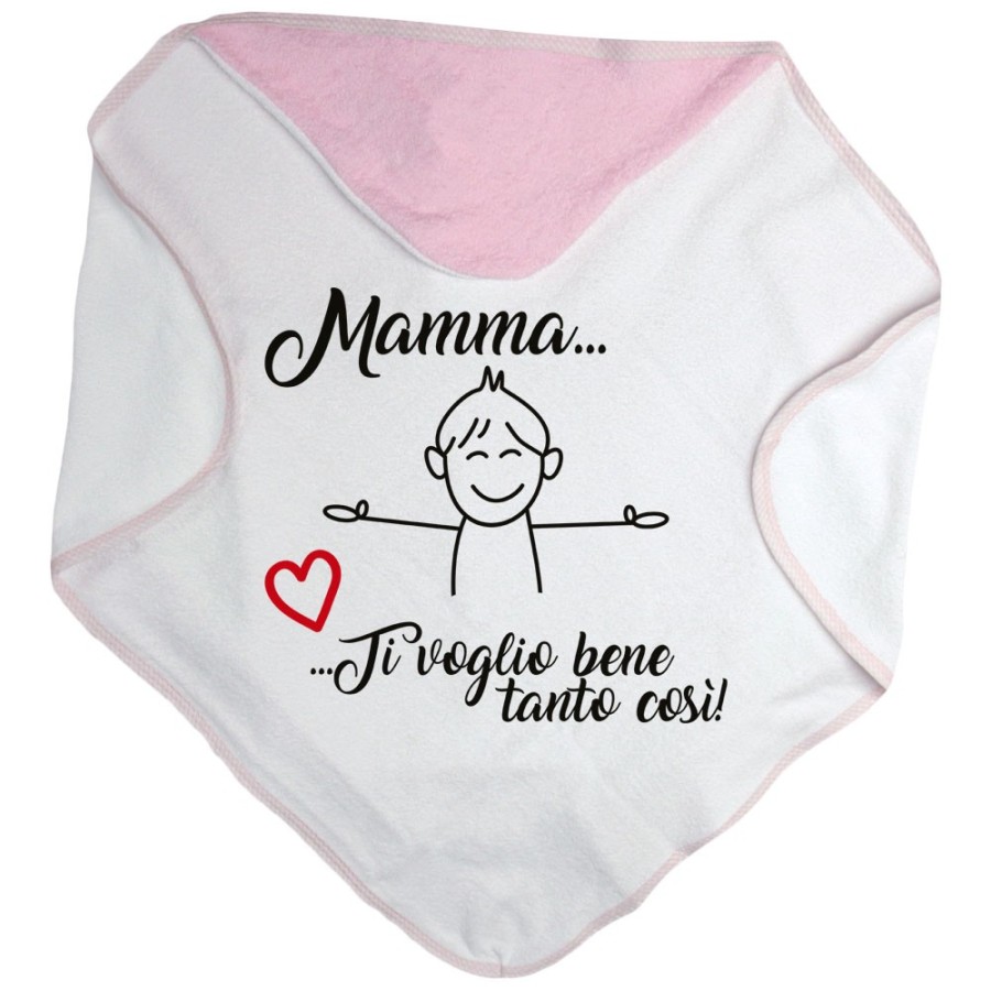 Accappatoio neonato mamma ti voglio bene tanto così Per la mamma