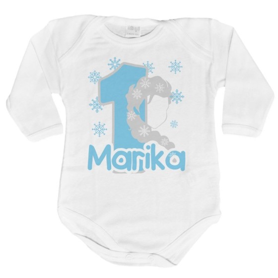 Body neonato personalizzato con nome festa a tema frozen elsa Compleanno