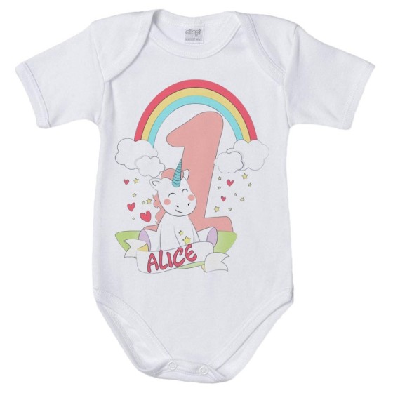 Body neonato personalizzato con nome festa a tema unicorno 2