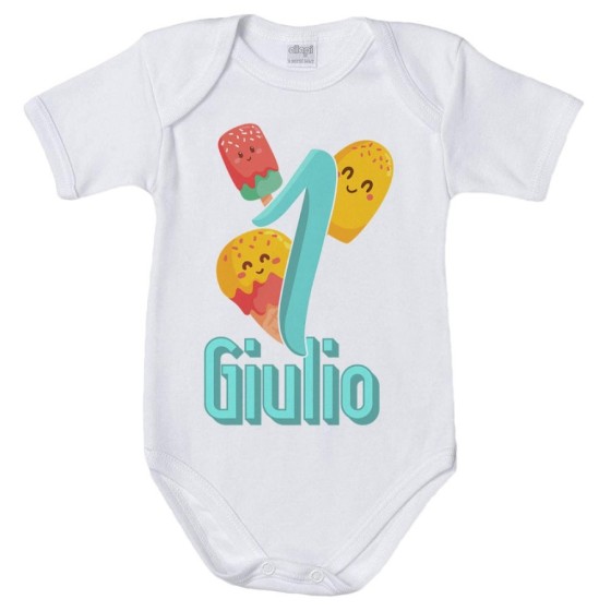 Body neonato personalizzato con nome festa a tema gelato Compleanno
