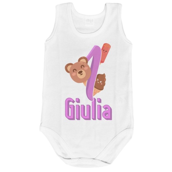 Body neonato personalizzato con nome festa a tema gelato Compleanno