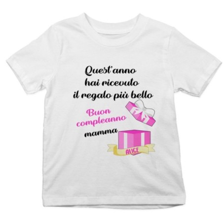 T-shirt bambino personalizzata mamma quest'anno hai...