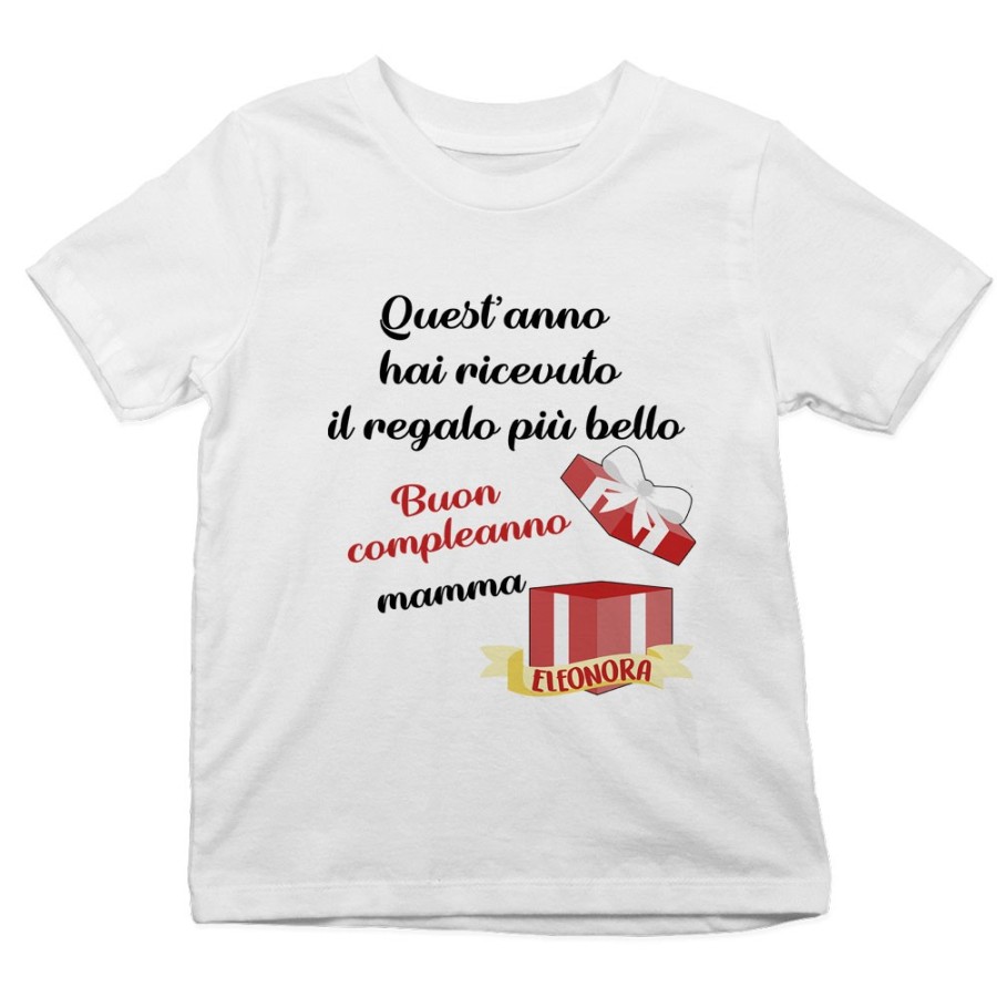 T-shirt bambino personalizzata mamma quest'anno hai ricevuto regalo di compleanno più bello Per la mamma