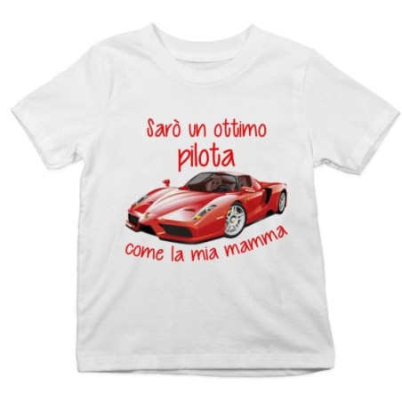 T-shirt bambino sarò un ottimo pilota come la mia mamma Per la mamma
