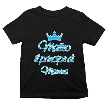 T-shirt bambino personalizzata con nome il principe di...