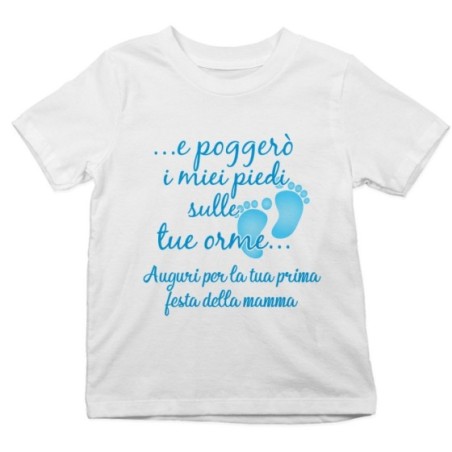 T-shirt bambino e poggerò i miei piedi sulle tue orme...